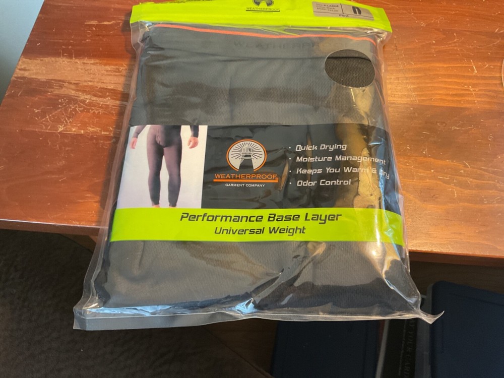 Weatherproof Performance Base Layer pants Universal weight size XL Black