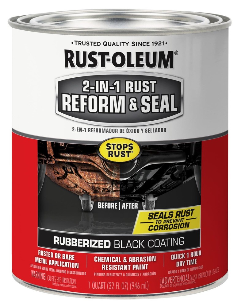 Rust-Oleum Automotive 2-In-1 Rust Reform & Seal, Black, Quart - 344763