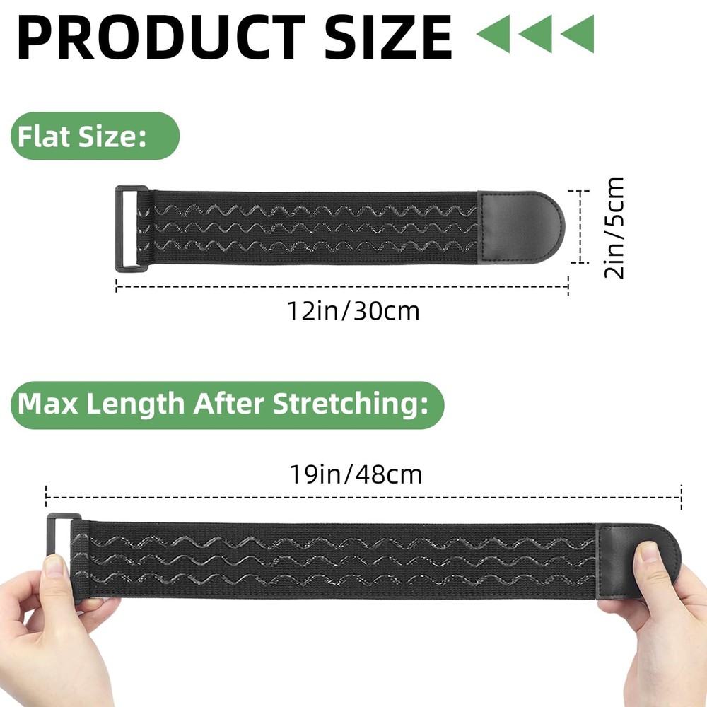 4 PCS Elastic Boot Straps, Ankle Strap Cowboy large size, Black
