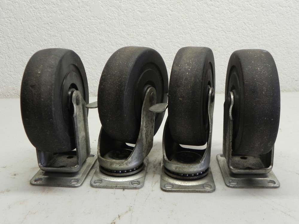Vintage Snap-On KR557 Roll Cab 4 Piece Caster Set 2 Swivel/Locking & 2 Fixed