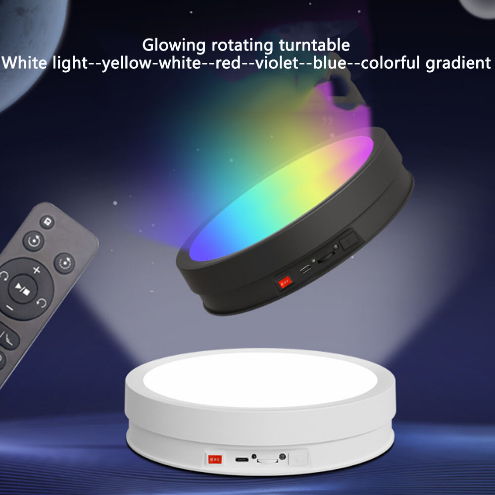 LED Illuminated Motorized Turntable Remote Control Automatic Shooting Visualizer