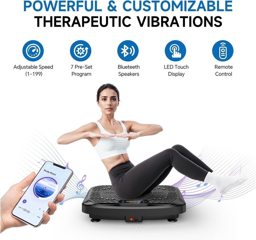 Vibration Plate Exercise Machine - 199 Adjustable Speeds for Weight Loss & To...