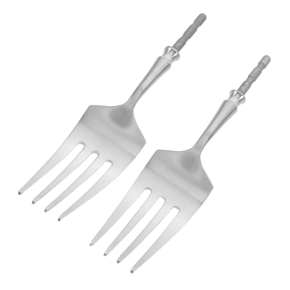 2 Pcs Forks and Spoons Replacement Heads Cutlery Dinner Component