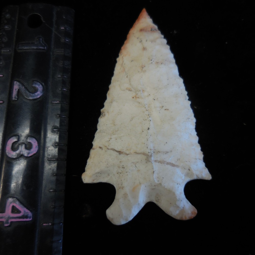 LARGE KIRK CORNER NOTCHED POINT--CLASSIC FORM AND FLAKING--#JE
