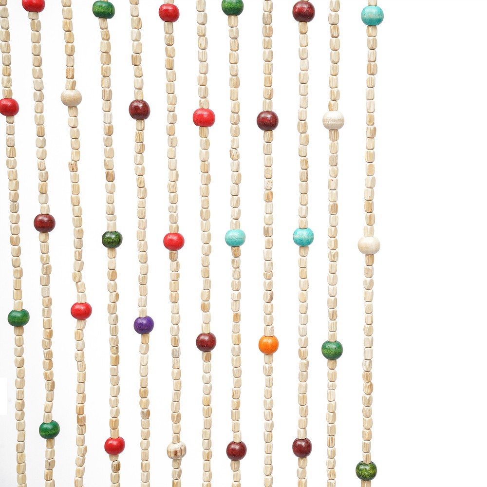 Natural Bamboo Beaded Curtain Colorful Boho Bamboo Beaded Window Doors Divider