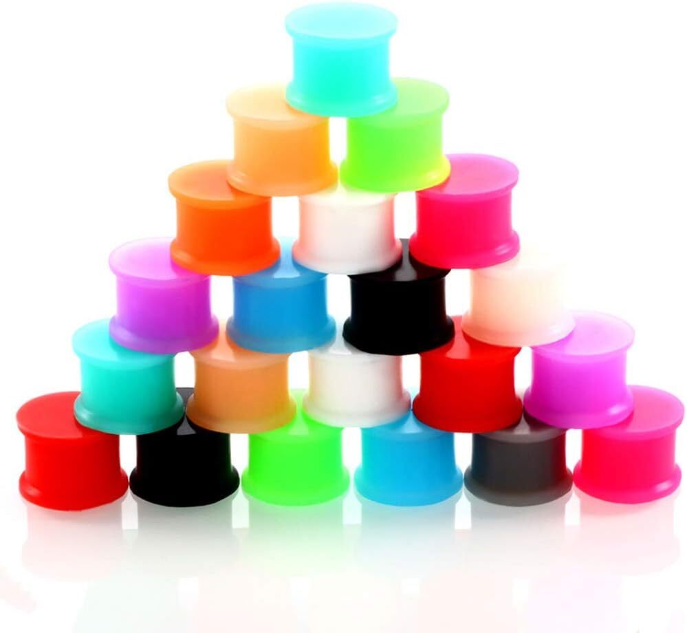 10pcs Random Silicone Plugs Ear Gauges Stretching Kit Solid Expander Tunnels