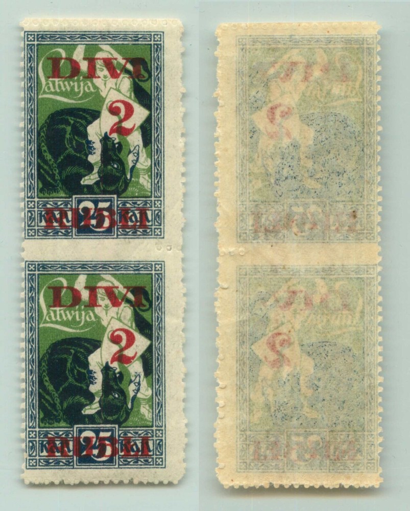 Latvia 1921 SC 93 MNH missing perforation pair. rtc2175