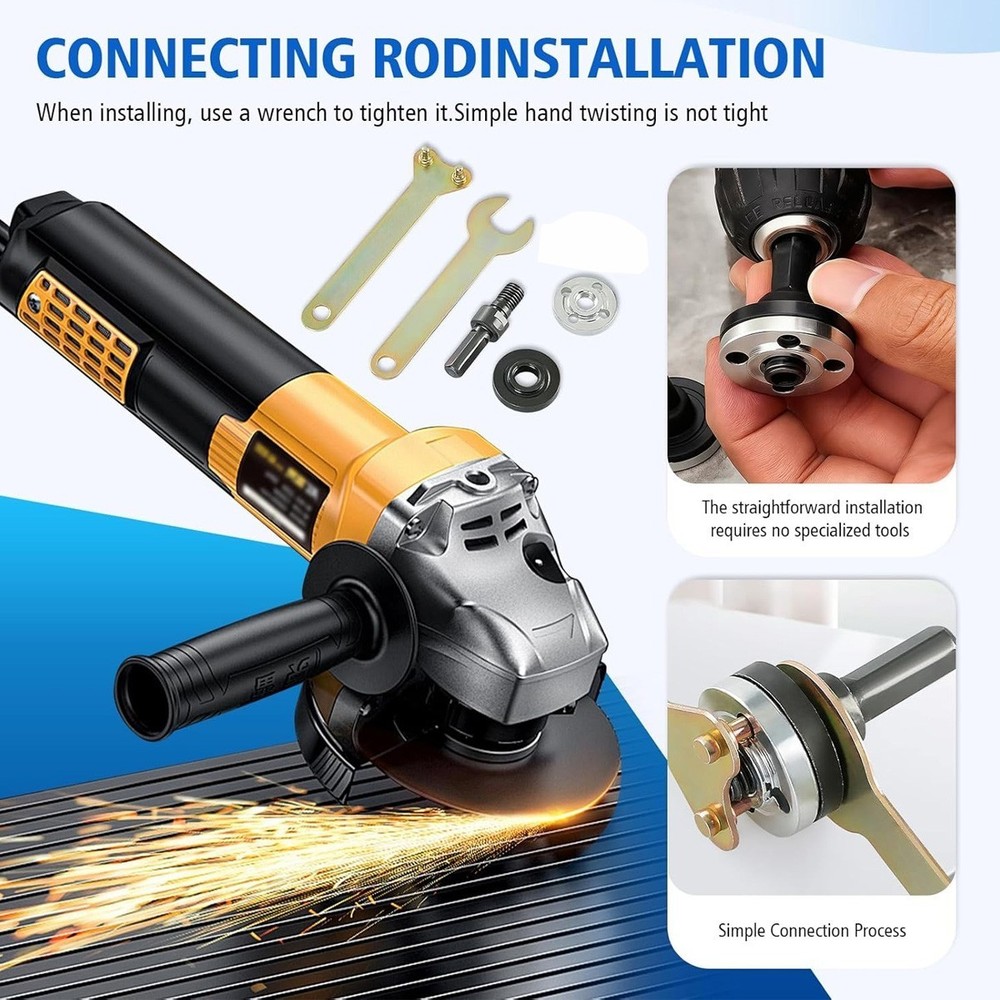 Conversion 10mm Angle Grinding Adapter Connecting Rod Kit For Metal Deburring