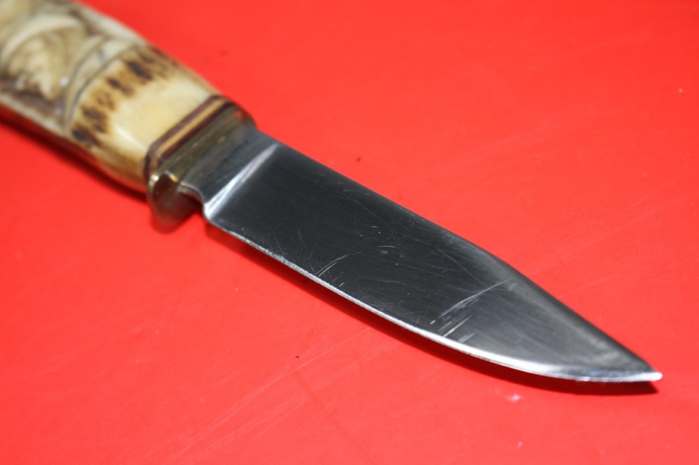 Vintage Interesting German Hunting Knife Engraved Handle. SOLINGEN.