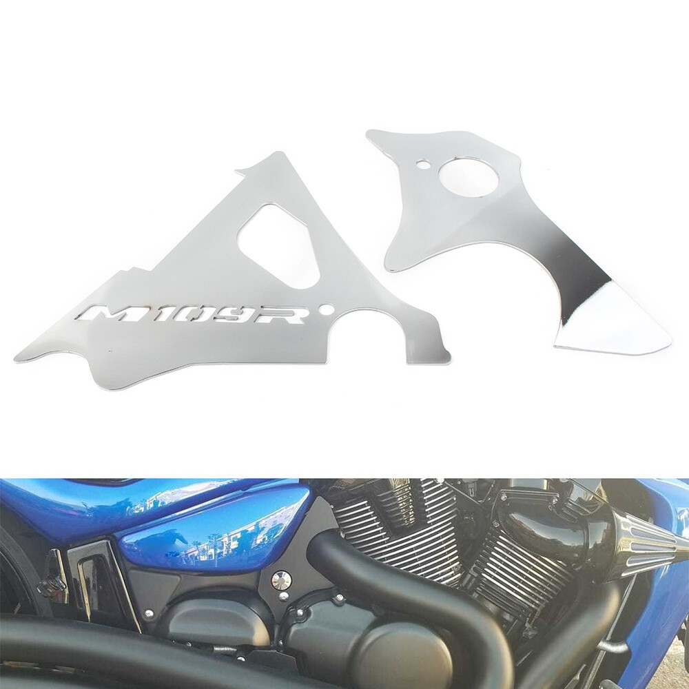 Fit Suzuki M109R/INTRUDER M1800R Engine Side Covers Frame Fillers Keyhole Silver