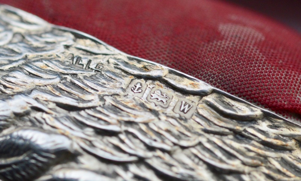 1921 Solid Silver Swan Pin Cushion by Adie & Lovekin