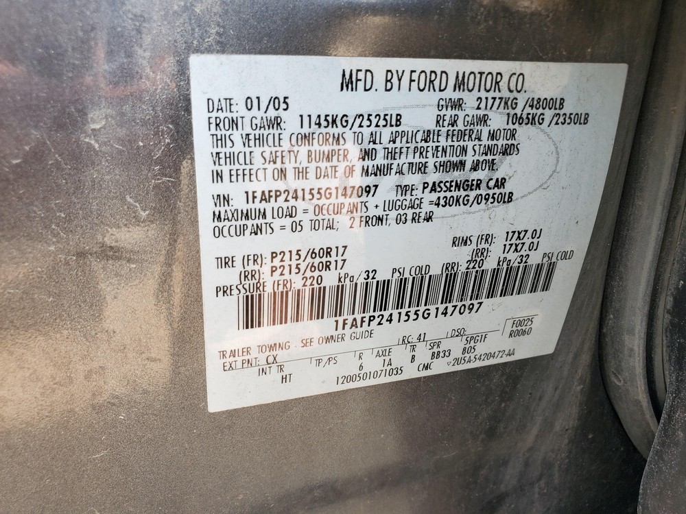 Battery Tray FORD 500 05