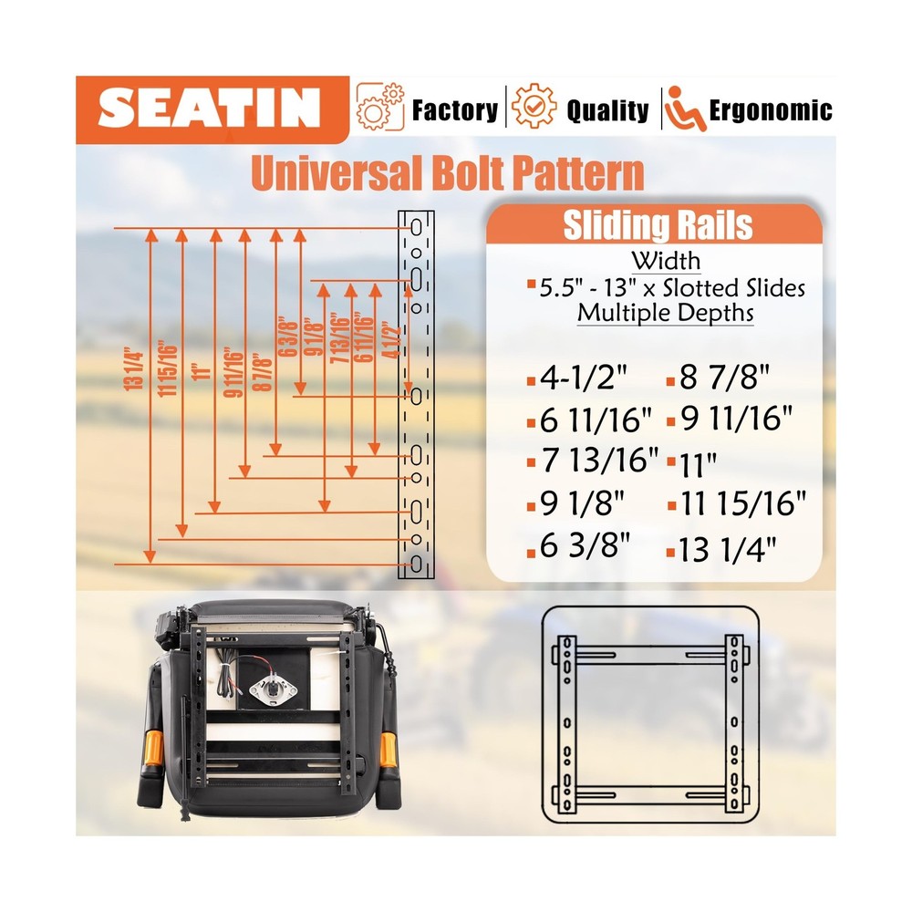 SEATIN Universal Tractor Seat, Comfortable Zero Turn Mower Seat with Adjustab...