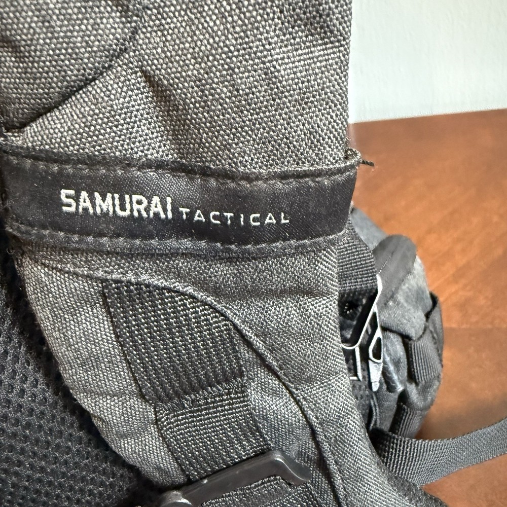 Samurai Tactical Black Backpack MOLLE System Military Style Utility Pack