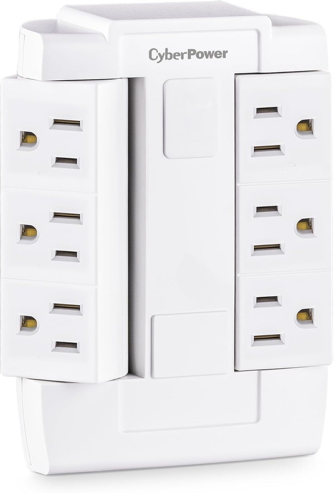 White 6 Outlet Swivel Wall Tap - Efficient Solution for Everyday Power Needs