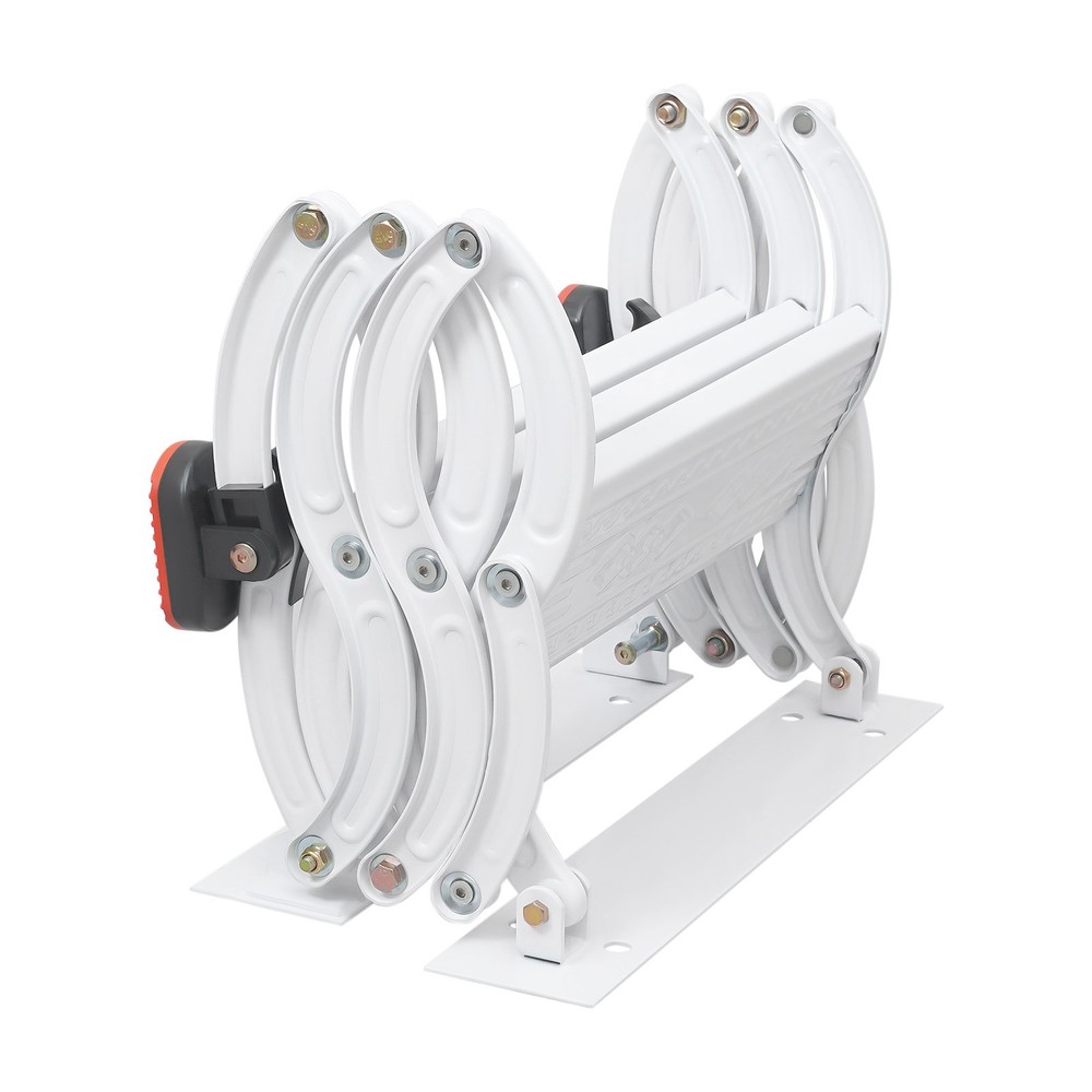 3 Steps Wall Mounted Retractable Ladder Pull Down Telescoping Step Ladder White