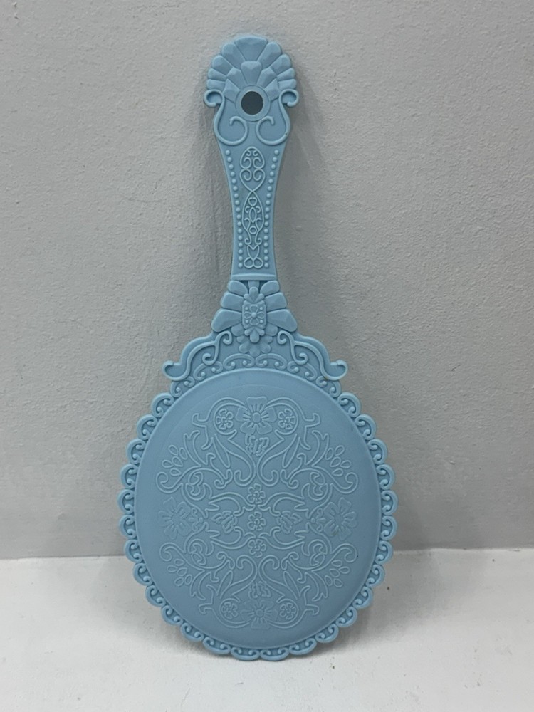 Fancy Floral Blue Handheld Mirror