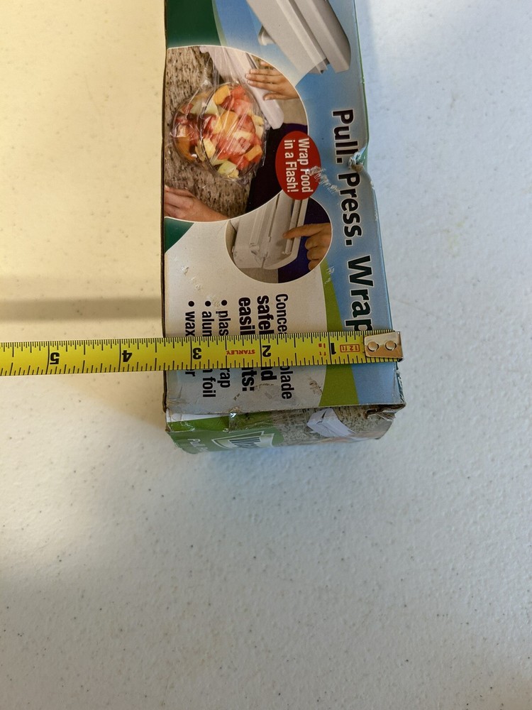 WRAPTASTIC Plastic Wrap Dispenser Pull, Press- As Seen on TV unused F1