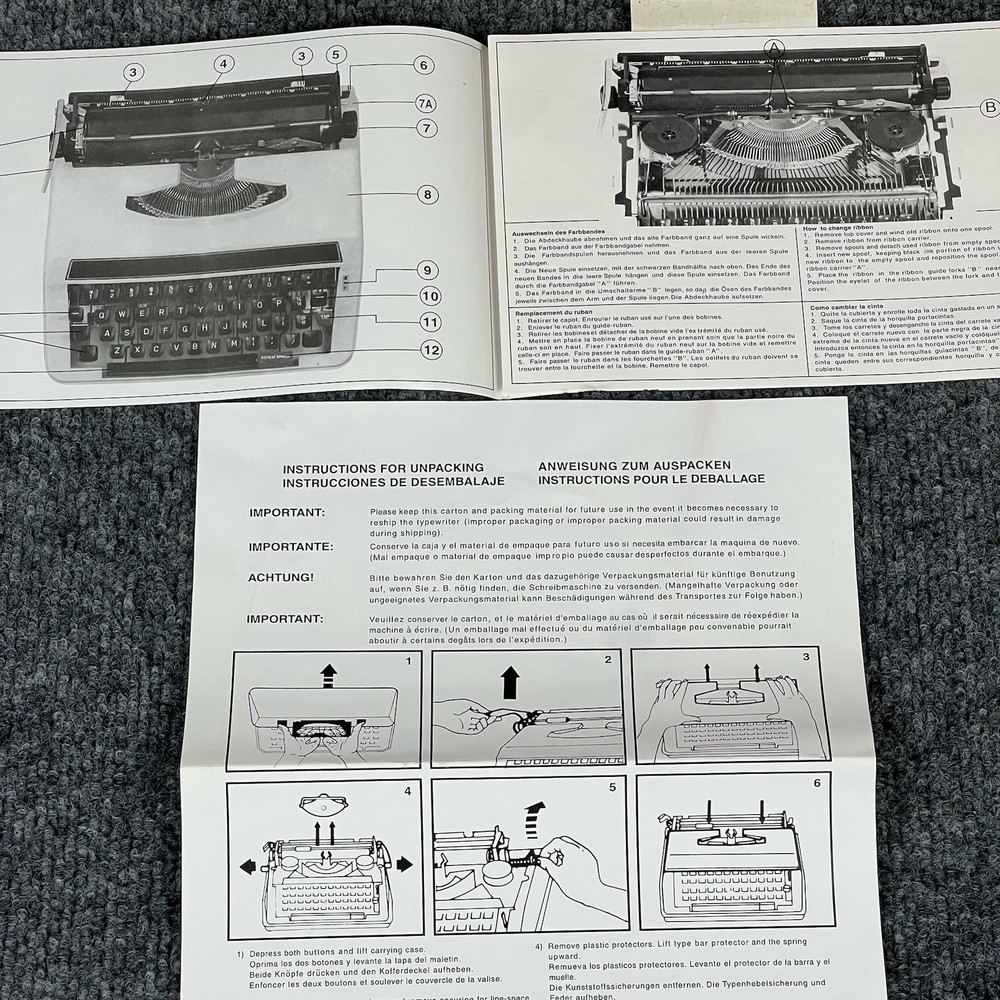 Generation 3000 Manual Typewriter with Case and Paperwork