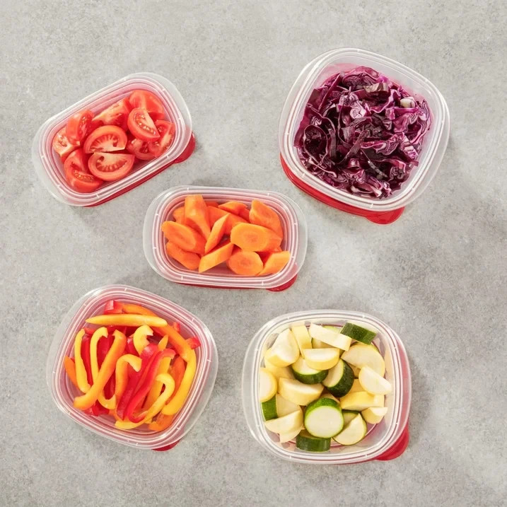 Rubbermaid TakeAlongs 10 Pack Square Food Storage Containers Ruby Red Kitchen