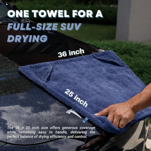 Premium Car Drying Microfiber Towel, Double Sided, Hand X Large - 1-Pack
