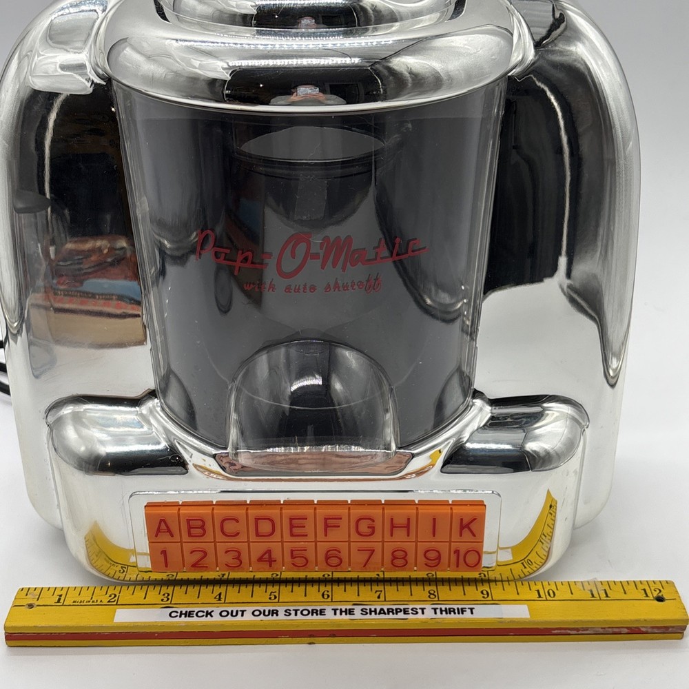 Pop-O-Matic Diner Jukebox Popcorn Maker Vintage Style TESTED-WORKS-EUC