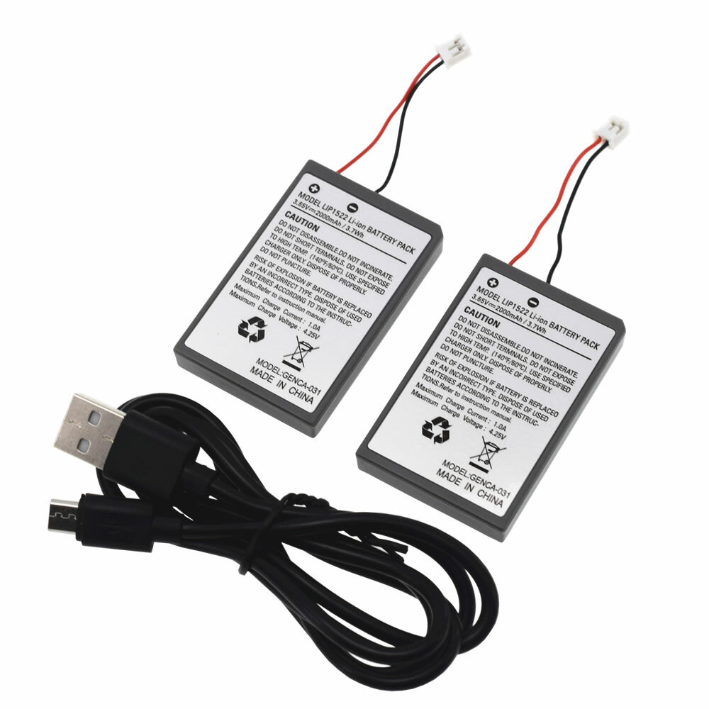 Rechargeable Battery For PS4 Controller 2000mAh Replacement & USB Charging Cable