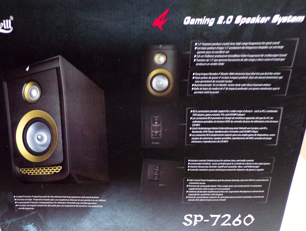 Rosewill SP-7260 2 Pc. PC, TV, & Gaming 2.0 Speaker System NIB