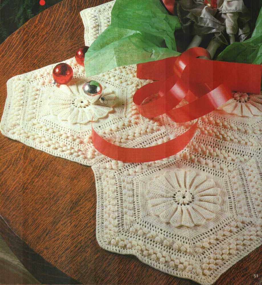 DRESDEN PLATE TABLE COVER HOME DECOR CROCHET PATTERN INSTRUCTIONS