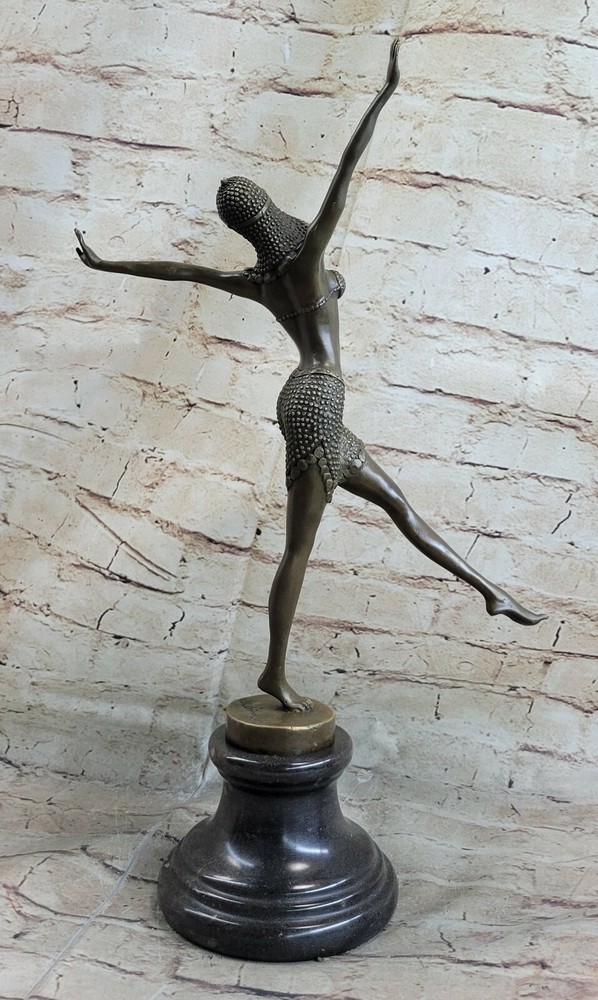 Signed Chiparus Persian Dancer Art Decor Bronze Statue Sculpture Figurine