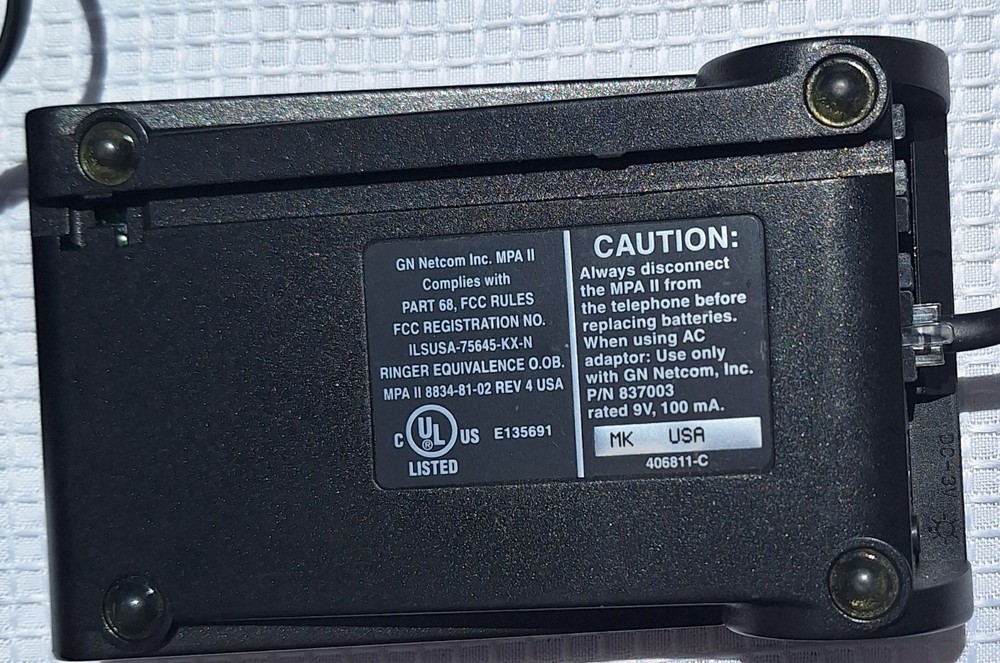 Two GN Netcom MPA II Multi Purpose Headset Amplifier Unit 4068011-C Untested