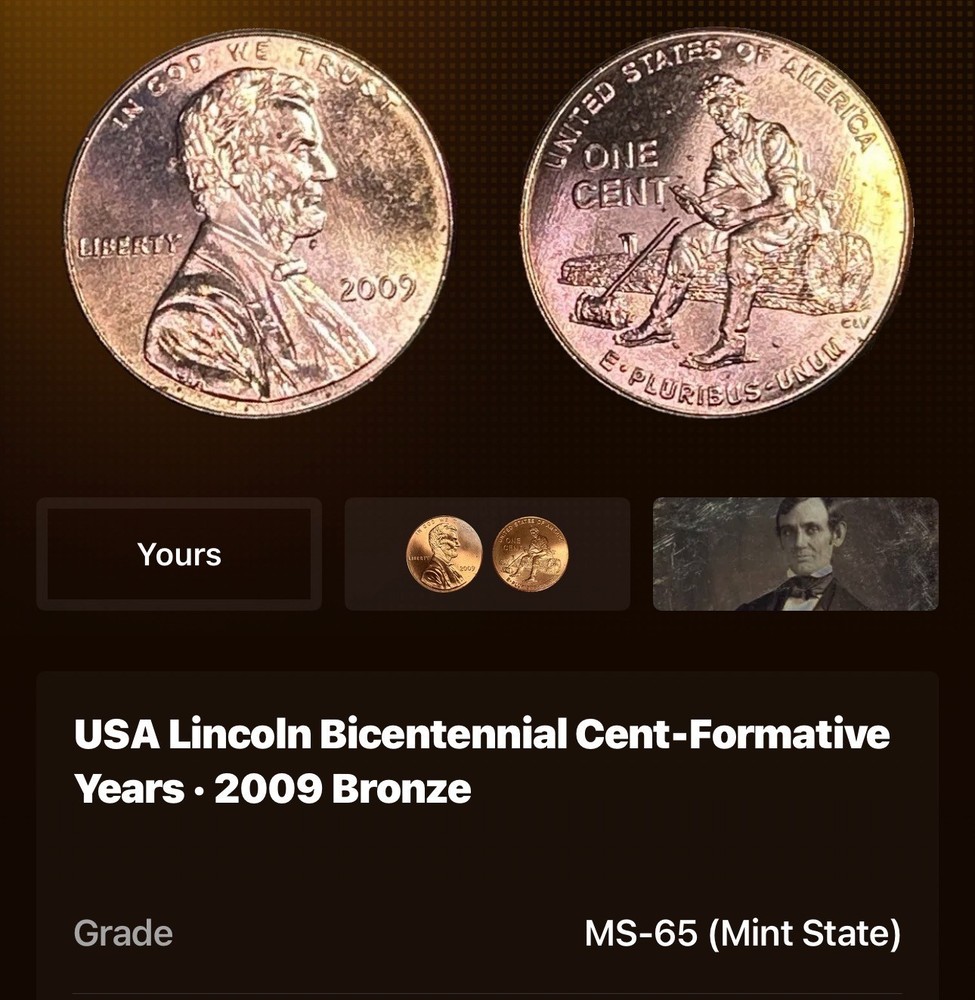 🔥5 Coins Lot-2009 Lincoln Bicentennial Cent - Formative Years - Uncirculated🔥