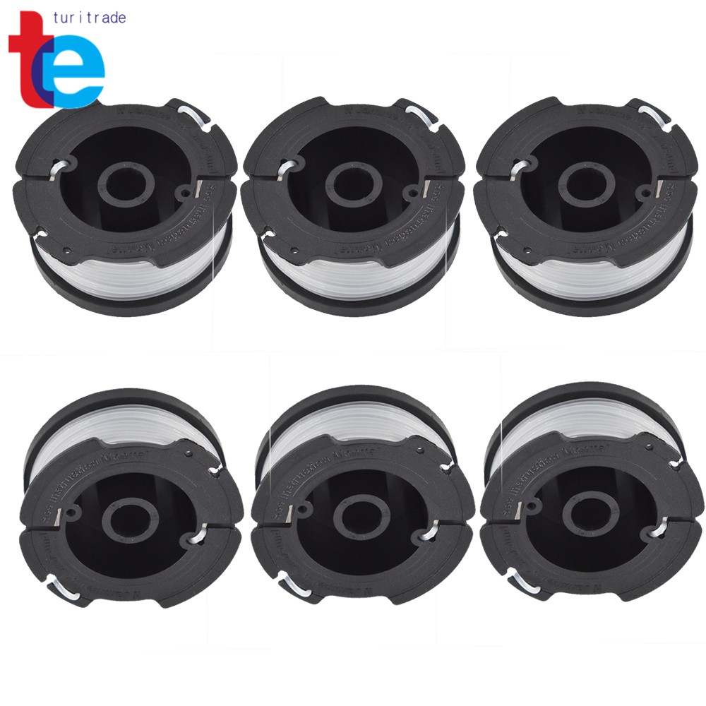 6 Pack Trimmer Replacement Spool AF-100-3ZP Fits For Black+Decker 30ft .065"