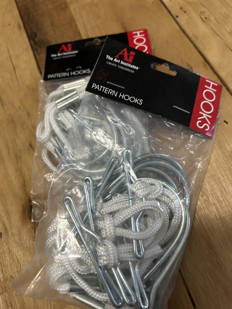 24 PATTERN HOOKS WITH CORD - Pattern making - (4 Packs of 6)