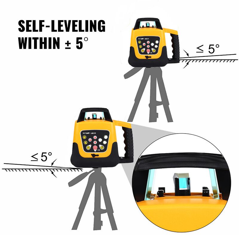 Automatic Self-Leveling 360° Red Beam Rotary Laser Level Measuring Tool Kits
