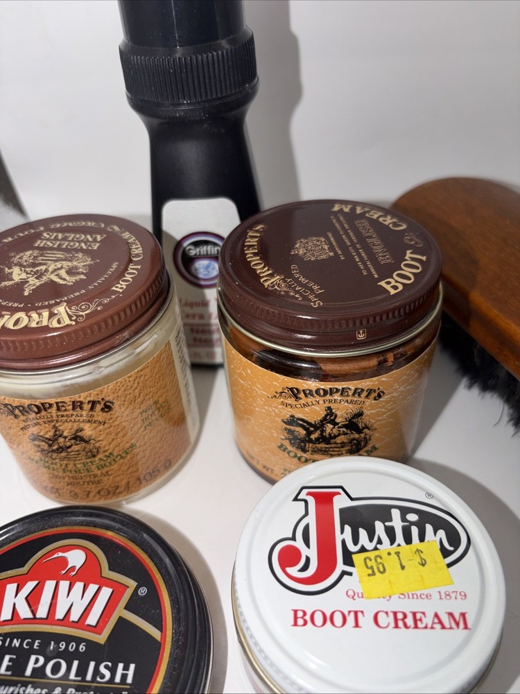 A Shoe Shining Kit with Different Materials