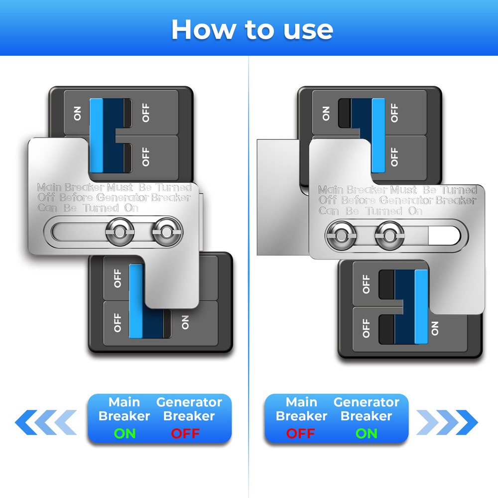 Generator Interlock Kit For Challenger & Westinghouse & Siemans 200 Amp Panel