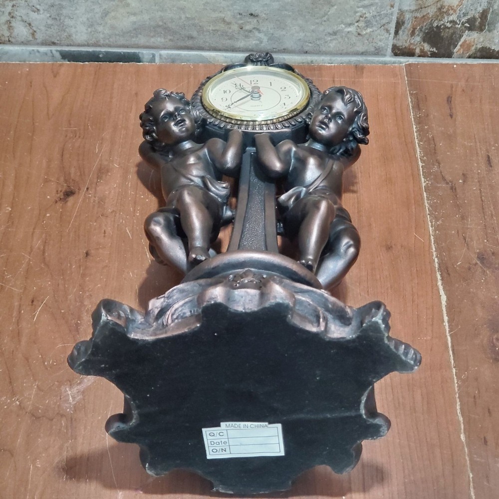 Vintage Bronze Decorative Cherub Clock Home Decor