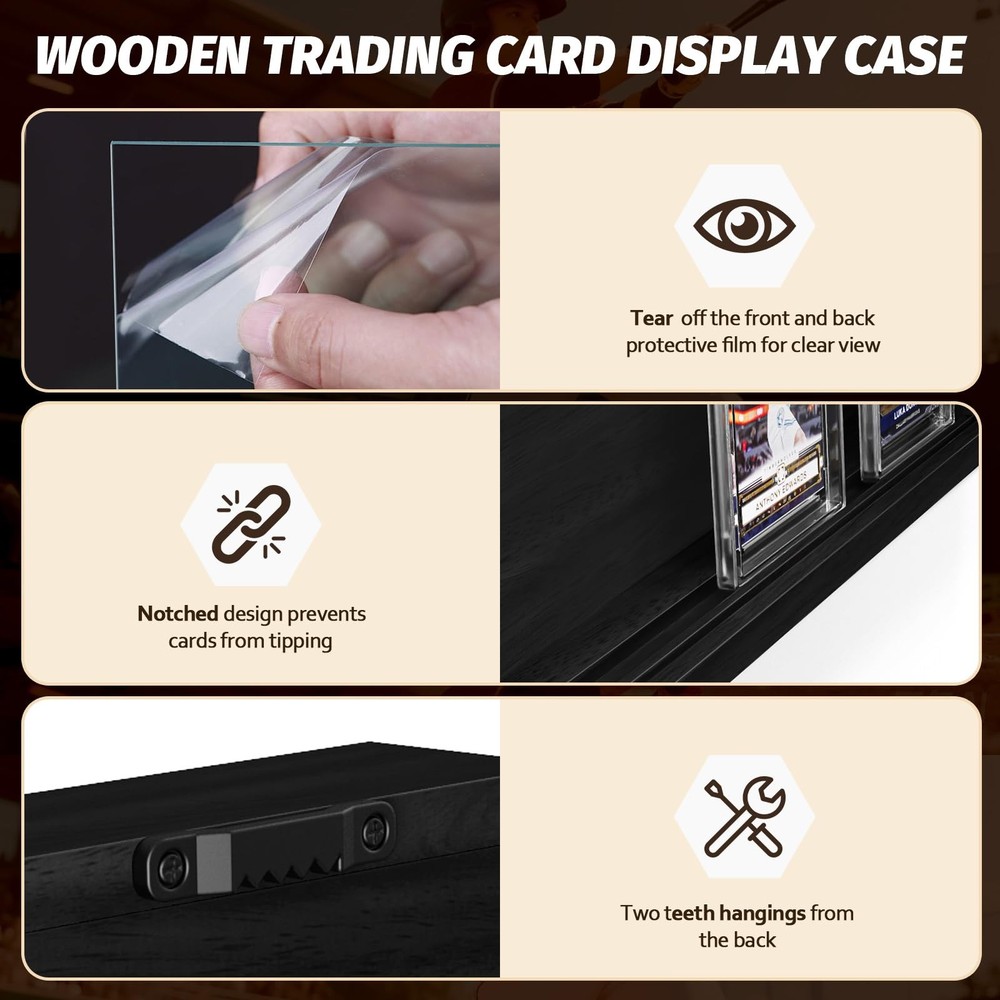 Emfogo Card Display Case, Trading Frame Wall 1 Pack, Black