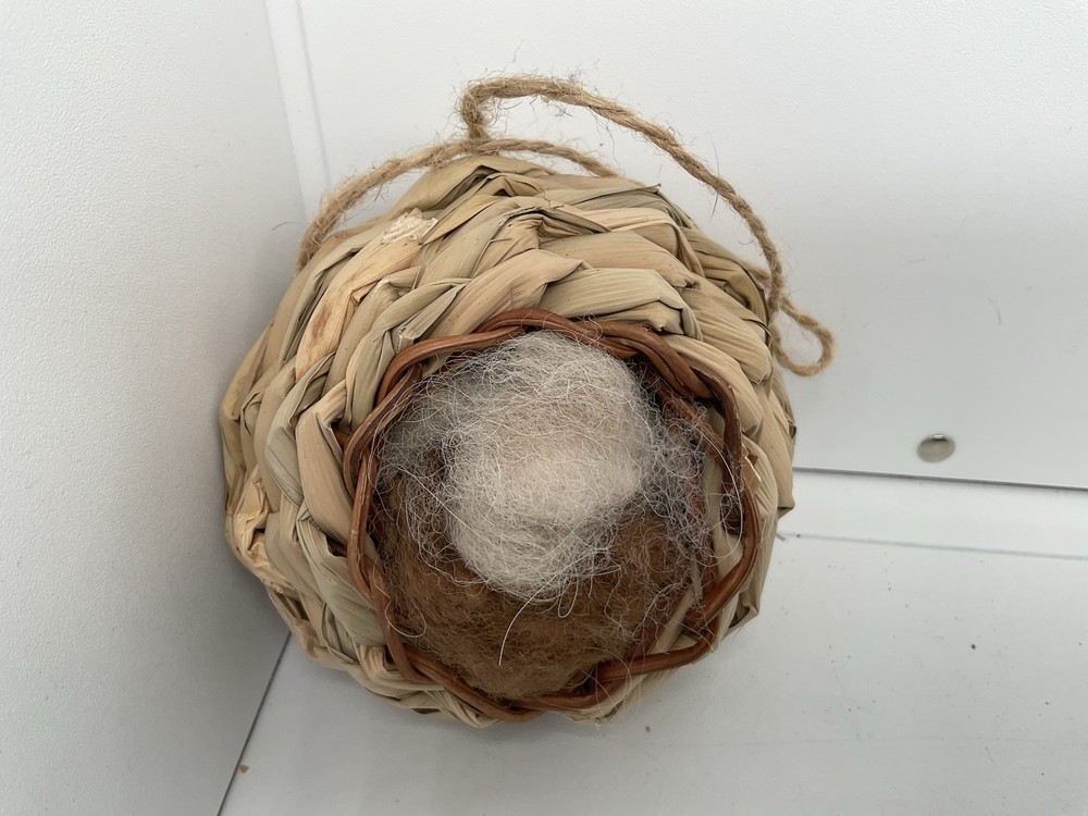 Handwoven Hummingbird Nest With Nesting Material