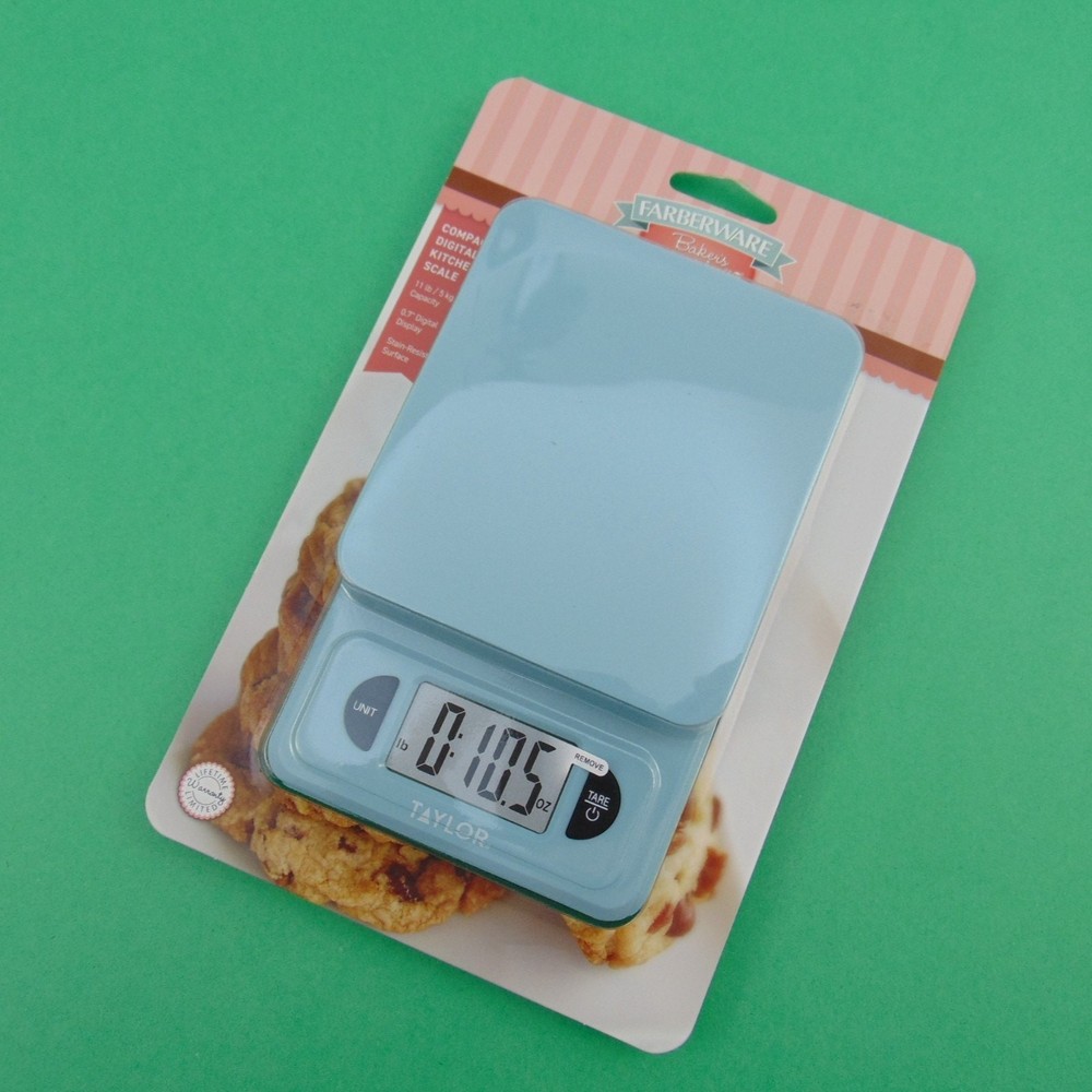 Farberware Baking Advantage Digital Kitchen Scale Compact Aqua Green Taylor