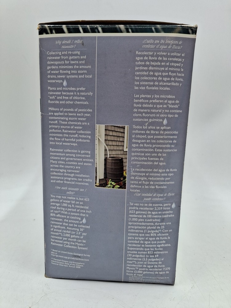 White Rain Water Collection System Plastic Gutter Drain Downspout Diverter Hose