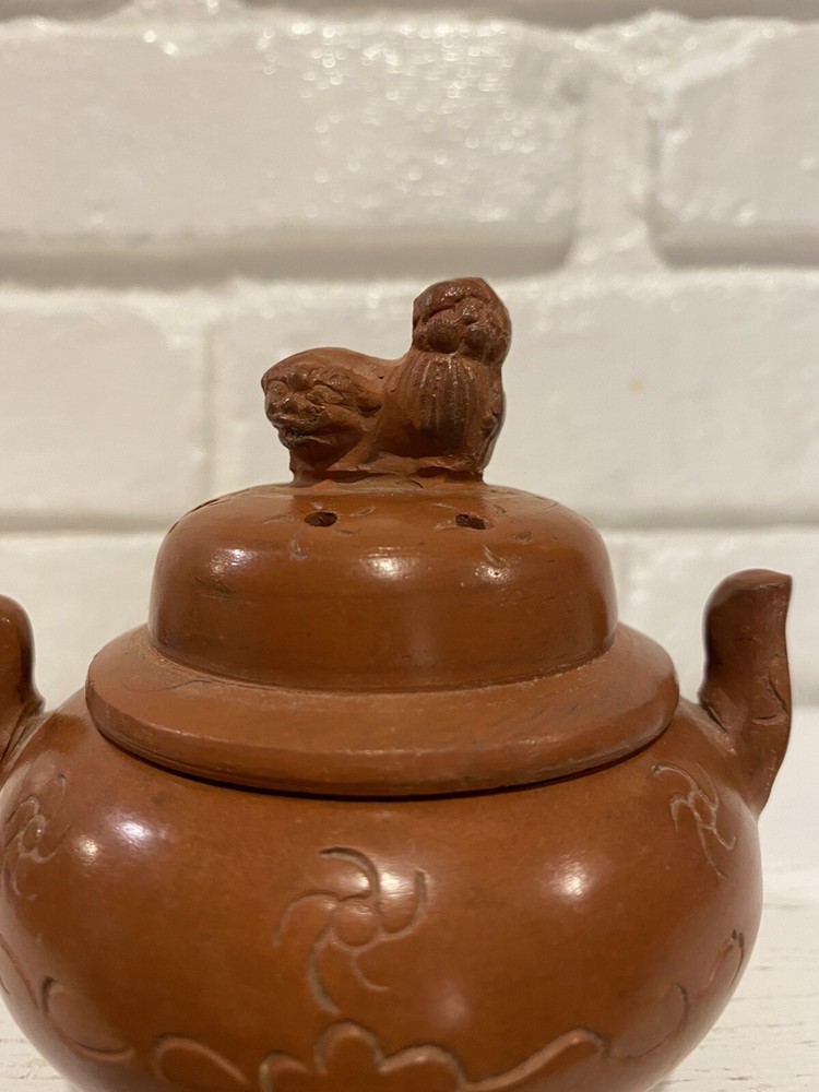 Vintage Chinese Red Clay Footed Incense Burner