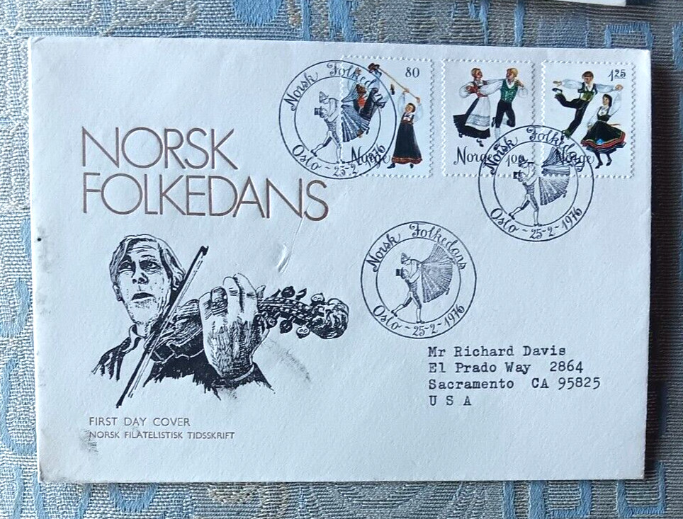 Norway 1976 FOLKDANCE DANCERS SET CACHET  FDC