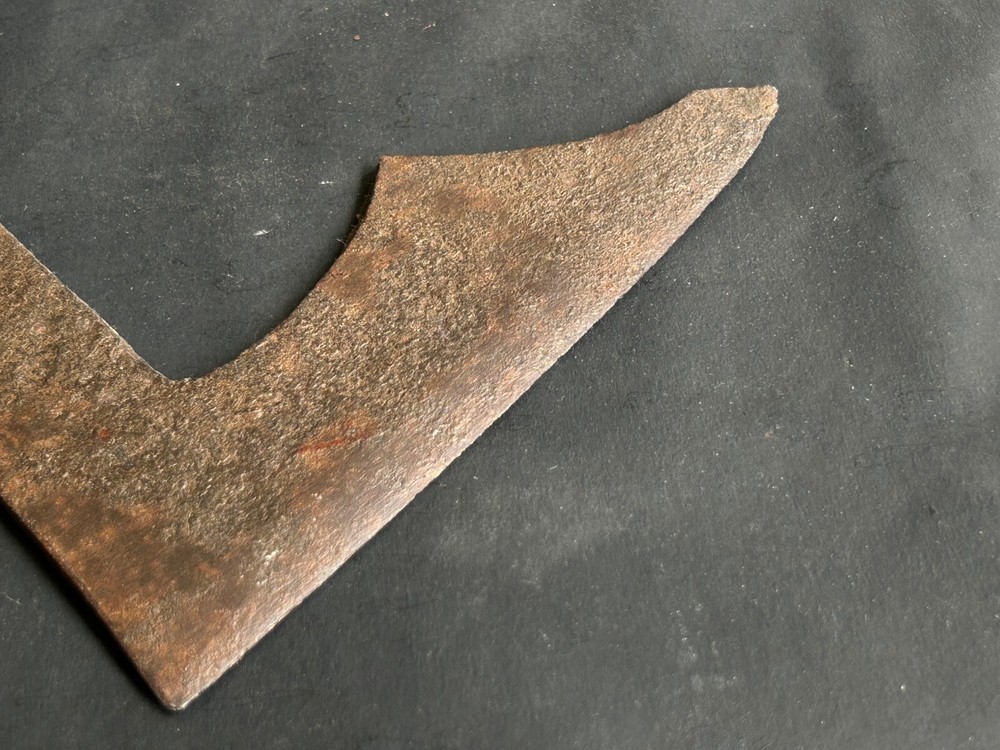 VINTAGE HAND FORGED RUSTIC IRON UNIQUE L SHAPE DOUBLE BIT HEAD HATCHET AXE TOOL