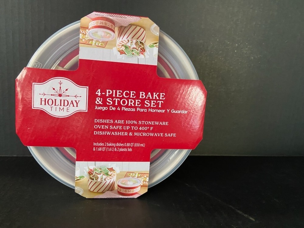 Holiday Time 4 Piece Bake And Store Set
