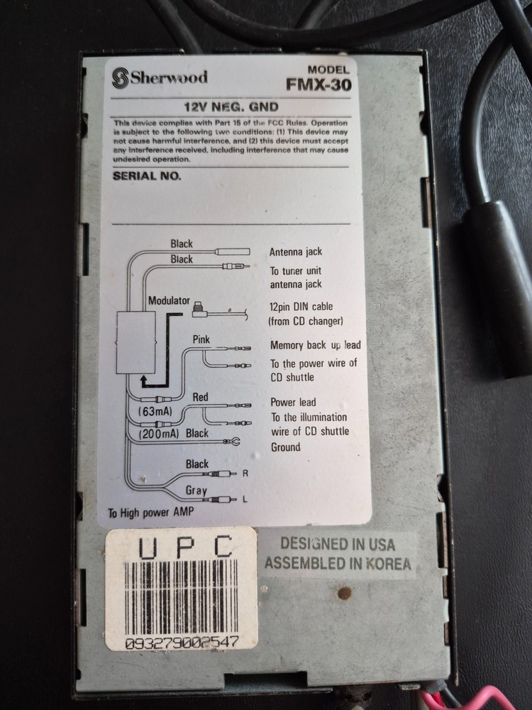 Sherwood CD Changer Controller Integrated Module FMX-30 & Commander CMX-20