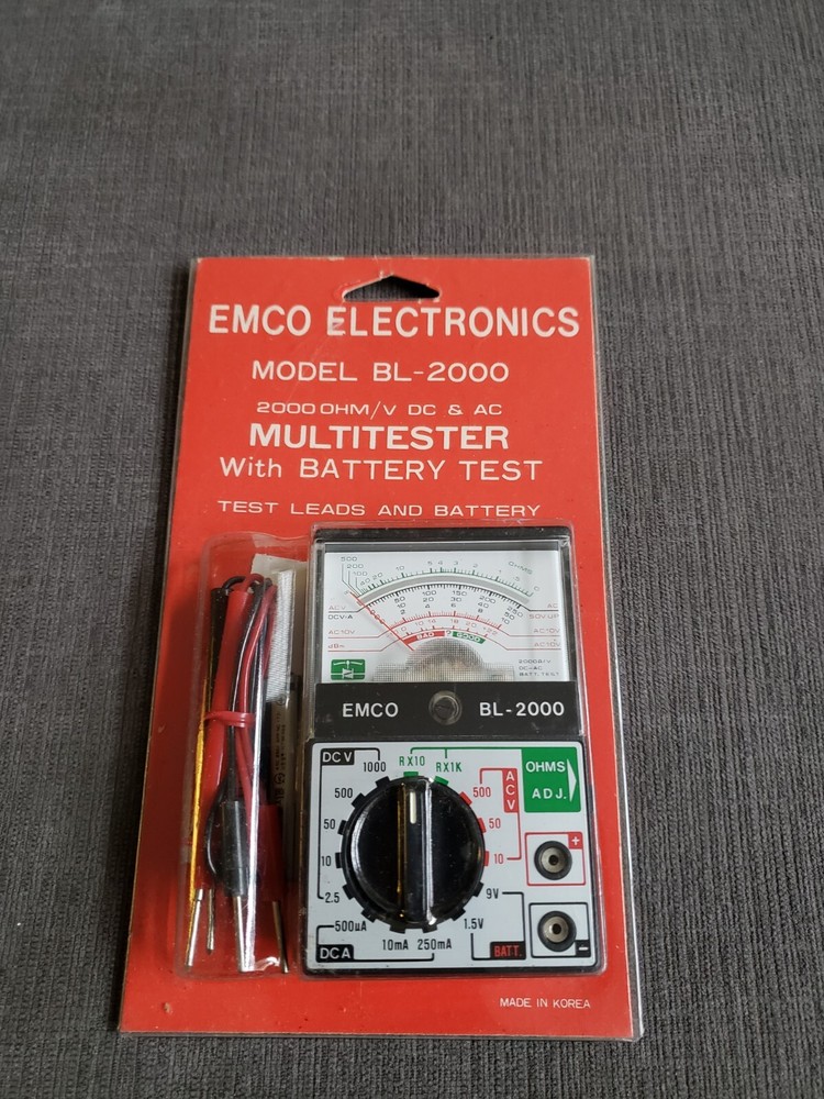 Vintage Analog Multitester Emco Electronics Model BL-2000 Ohm/V DC AC