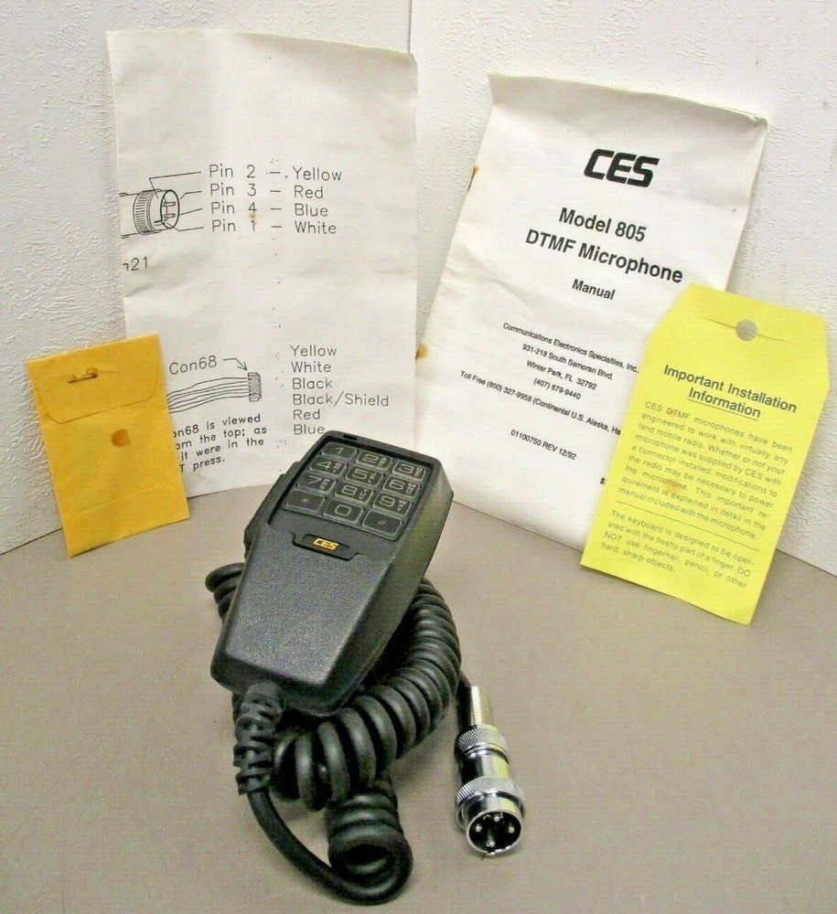 CES  805  DTMF Keypad Heavy Duty Programmable Microphone  4-Pin WPI Round Plug