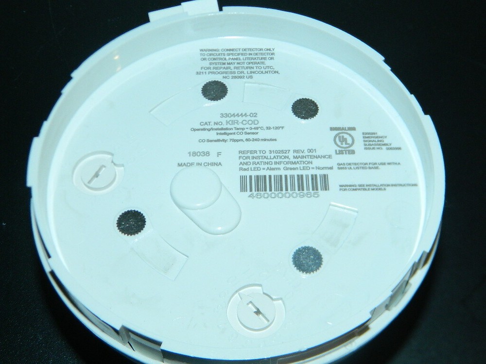 KIDDE KIR-COD INTELLIGENT CO CARBON MONOXIDE DETECTOR FIRE ALARM